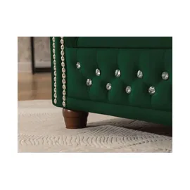 S-Style Chesterfield Cleo Blink ¦ grün ¦ Maße (cm): B: 264 H: 72