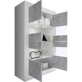 INOSIGN "Basic Höhe 162 cm, Standvitrine mit 4 Türen - Metallgriffe", Stauraumvitrine in moderner Rahmenoptik, Hochschrank, Anrichte