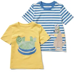 Tchibo - 2 Kinder-T-Shirts mit Applikation - Jungen - Gr. 122/128 - blau