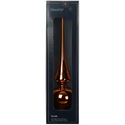 Christbaumspitze Glas 26cm - Warm Orange glänzend
