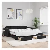 vidaXL Tagesbett 100 x 200 cm Schwarz
