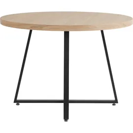 Home Affaire Esstisch HOME AFFAIRE "Anja, TOPSELLER", beige (natur, schwarz, eiche), B:110cm H:76cm T:110cm, Tische, Esstisch, Durchmesser 110 cm, Skandi Design, Metallgestell