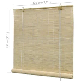 vidaXL Bambusrollo Natur 120 x 160 cm beige