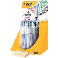 Bic, Schreibstifte, 4-Farb-Druckkugelschreiber BIC 4 Colours Shine, 0,4 mm, sort.Tubo-Display 20St (Blau, Lila, Rosa, 20 x)