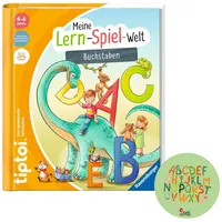 tiptoi Ravensburger Buch | Erste Buchstaben - Mein Lern-Spiel-Abenteuer + ABC Alphabet Sticker