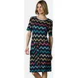 Ragwear Sommerkleid Midikleid Print Blau/Rot/Türkis 42