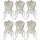 Casa Padrino Luxus Barock Esszimmer Stuhl Set Gold / Antik Weiß / Gold 57 x 65 x H. 113 cm - Küchen Stühle 6er Set - Barock Esszimmer Möbel - Edel & Prunkvoll