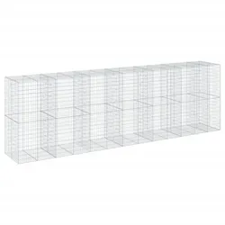 vidaXL Gabione mit Deckel 650x100x200 cm Verzinktes Eisen