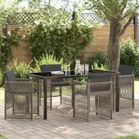 vidaXL Gartenmöbel-Set 5-tlg. Grau