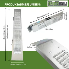 Trutzholm Auffahrrampe 189 cm 200 lg klappbar Stahl geriffelt silber 1 St.
