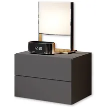 Stella Trading Livetastic Nachtschrank, Graphit, Holzwerkstoff, 2 Schubladen, 42x28x30 cm, hängend, Schlafzimmer, Nachttische