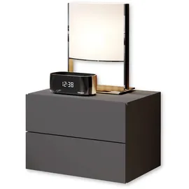 Stella Trading Livetastic Nachtschrank, Graphit, Holzwerkstoff, 2 Schubladen, 42x28x30 cm, hängend, Schlafzimmer, Nachttische