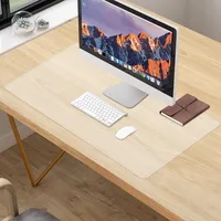 Schreibtischunterlage Transparent, 90x40x0.15cm Schreibtischunterlage Durchsichtig, Durchsichtige Schreibtischmatte, Wasserdicht Rutschfeste Runde Kanten Schreibunterlage für Zuhause und Büro