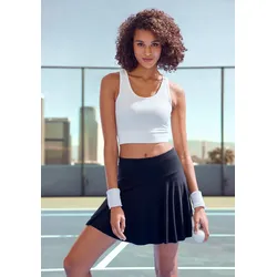 Skort, Tellerrock mit integrierter Shorts für Fitness, Sport und Freizeit, Gr. M (40/42), schwarz, , 87295369-M