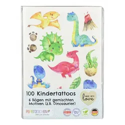 Papierdrachen Kindertattoos Dinosaurier  Monster und Waldtiere (100St)