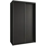 masseno Schwebetürenschrank Nisse 120 x 205 x 60 cm Schwarz