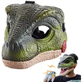 HOVCEH Dino Maske, Dinosaurier Maske Erwachsene, DinoMaske mit Beweglichem Kiefer und Geräusch, Halloween Deko DinoMaske, Realistische DinoMask für Kinder Erwachsene Dino Kostüm Halloween Geschenk