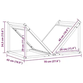 vidaXL Kaminholzregal Kaltgewalzter Stahl 70 x 43 x 34,5 cm Olivgrün