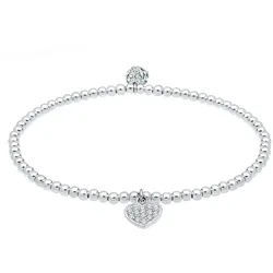 Elli Herz Symbol Kristalle 925 Silber Armbänder & Armreife   Damen 