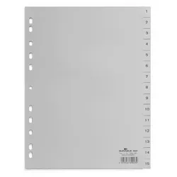 Durable 652410, Numerischer Registerindex, Polypropylen (PP), Grau, Porträt, A4,