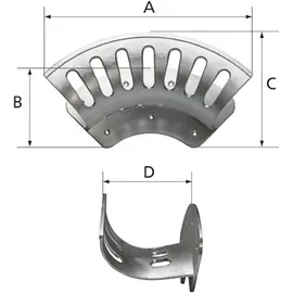 Riegler Schlauchhalter groß Aluminium orange