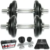 Gusseisen Kurzhantel Oder Langhantel Set 20KG / 25KG Im Koffer | Hanteln Paar Od