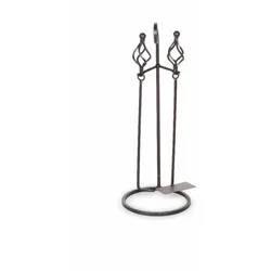 Markone Kaminbesteck Z123 schwarz 21x21x56 cm mit Schaufel, Schürhaken, Besen und Zange