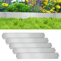 Ikodm Rasenkante 5m 10m 15m 20m 30m 40m 50m Rasenkante Metall, 100x15cm verzinkt Beeteinfassung Beetumrandung Mähkante Metall Palisade, kann für Hof,Garten,Bauernhof, Länge 5m - Höhe 15cm-Silbrig