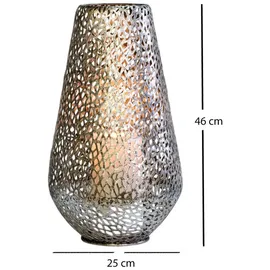 DESIGN DELIGHTS Bodenwindlicht, Silber, Metall, Kerzenhalter Windlicht 46cm hoch antiksilber