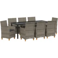 vidaXL Gartenmöbel-Set 9-tlg. Grau