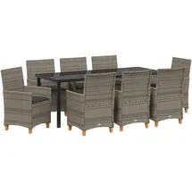 vidaXL Gartenmöbel-Set 9-tlg. Grau