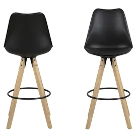 Actona 2er-Set Actona Barhocker Dima Kunststoff Schwarz
