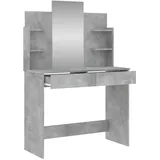 vidaXL Schminktisch, mit Spiegel Betongrau 96x39x142 cm