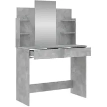 vidaXL Schminktisch, mit Spiegel Betongrau 96x39x142 cm