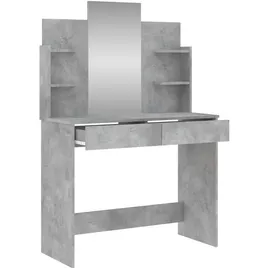 vidaXL Schminktisch, mit Spiegel Betongrau 96x39x142 cm