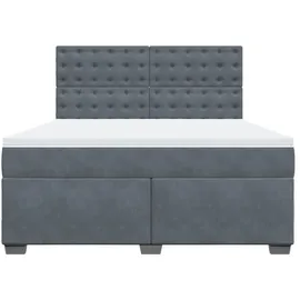 vidaXL Boxspringbett 180 x 200 cm Dunkelgrau