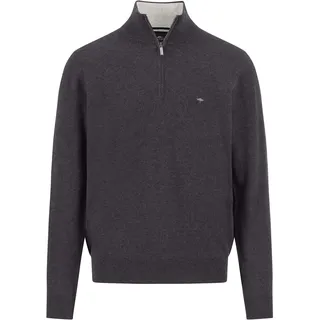 Troyer FYNCH-HATTON, Herren, Gr. XXL, charcoal, Strick, Obermaterial: 90% Wolle, 10% Kaschmir, unifarben, regular fit taillenbedeckt, ohne Ausschnitt, Rippbündchen, Pullover, mit Logo Stickerei