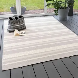 Steffensmeier Outdoorteppich, Grau, Textil, Gestreift, Rechteckig, 133x190 cm wasserabweisend, Teppiche & Böden, Teppiche, Outdoorteppiche