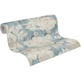 A.S. Création Aquarell Dreams Vliestapete 10 m x 0,64 m 1 St Blau/Beige/Weiß 396071