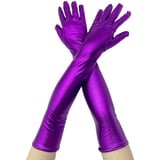 Wambere Damen Lange Handschuhe,Metallic Glitzer Handschuhe Shine 48 cm - Zubehör Gloves Prinzessin Show Tänzerin Flapper Girl Diva Abendkleid Kostüm Karneval Junggesellenabschied Mottoparty Tanzshow