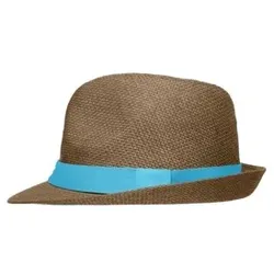 Sonnenhut mit Kontrastband MB6564, braun/türkis, Größe L/XL - braun - L
