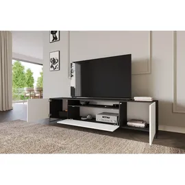 altdecor ELIO Lowboard 200 cm Schwarz/Holz