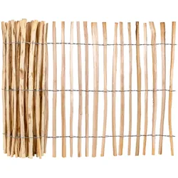 5m VOSS.garden Premium Staketenzaun, Lattenabstand 3-4cm, Gartenzaun aus Haselnuss, 100cm