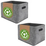 2x Filz Aufbewahrungsbox - 33x26x23 Filzkorb Aufbewahrung - Organizer Filz Korb