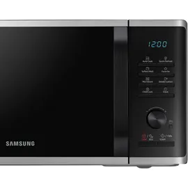 Samsung MS2AK3515AS/EG Mikrowelle, 800 W, 23 l Garraum, 48,9 cm Breite, Kratzfester Keramik-Emaille-Inneraum, QuickDefrost Auftauprogramme, Silber