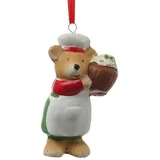 MARELIDA Weihnachtsbaumschmuck Bärchen mit Törtchen Bäckerei Polyresin H: 8cm