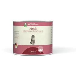Herrmann's Selection 200g Dose Katzennassfutter 12 x 200 Gramm Fisch mit Shrimps & Grünlippmuschel
