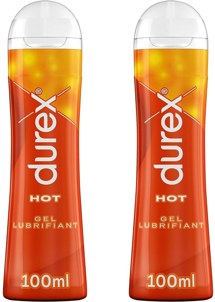 Durex Gel Lubrifiant Hot - Effet Chauffant - Lubrifiant à Base d'Eau - 2 x 100 ml 2x100 ml lubrifiant(s)