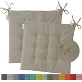 heimtexland Sitzkissen 40 x 40 x 3 cm beige 2-tlg.
