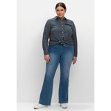 sheego Bootcut-Jeans Große Größen mit Gummibund und Kontrastnähten blau 46